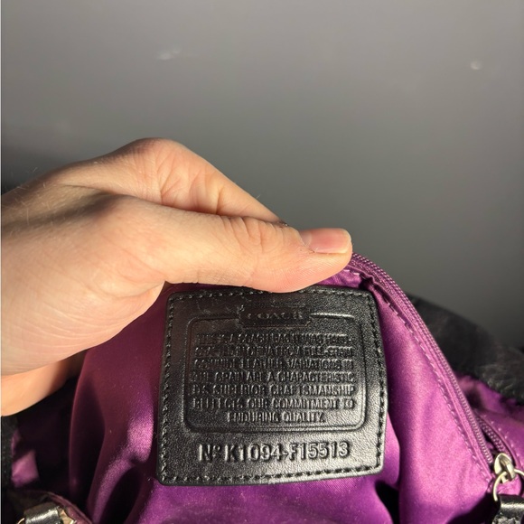 Coach Ashley Black Leather Satchel Handbag - Picture 6 of 7